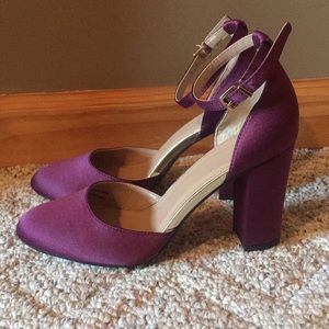 Purple Satin Heel Size 8